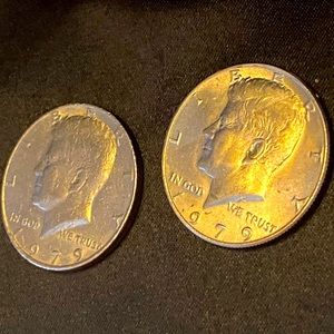 TWO 1979 Kennedy Half Dollars Circulated US Mint VG Condition
